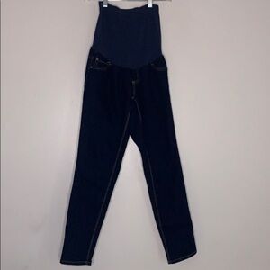 Indigo Blue Belly Band Maternity Jeans Straight 4 blue